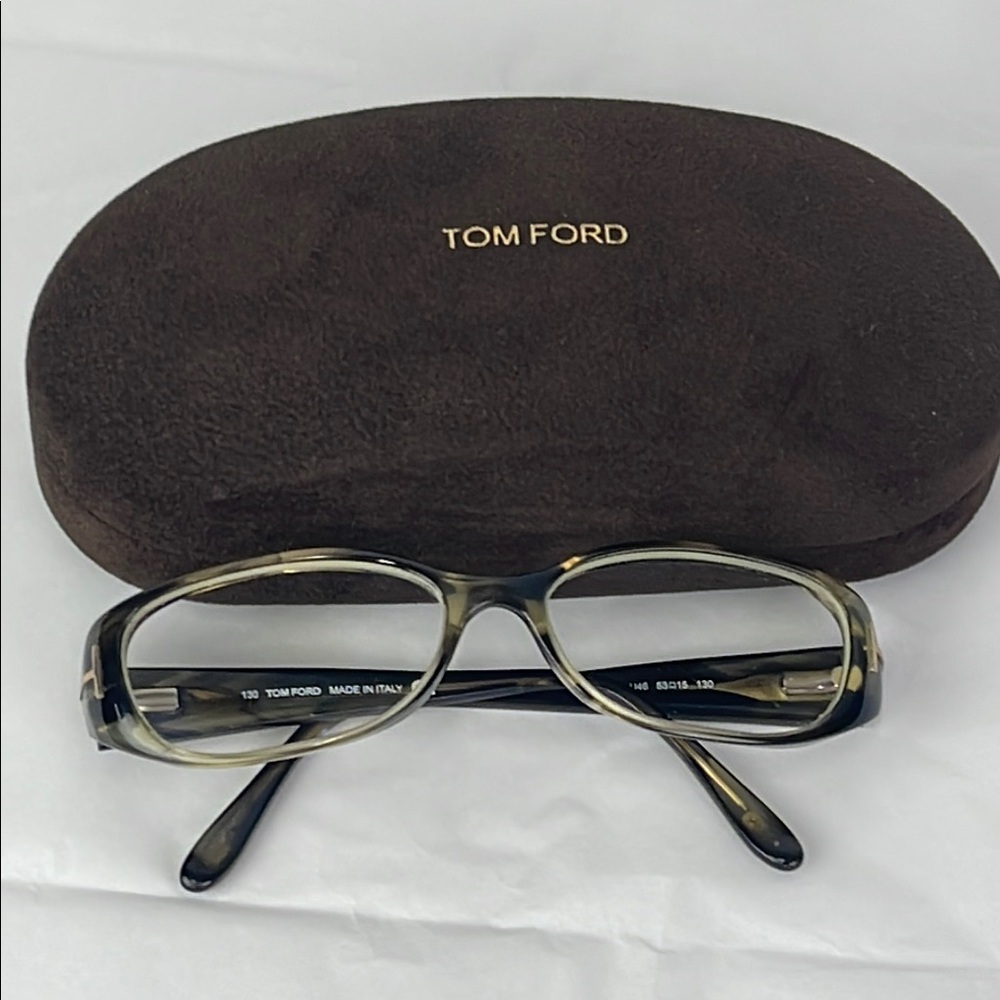 Tom Ford Women's Black/Brown and Green Tortoise Eyeglasses